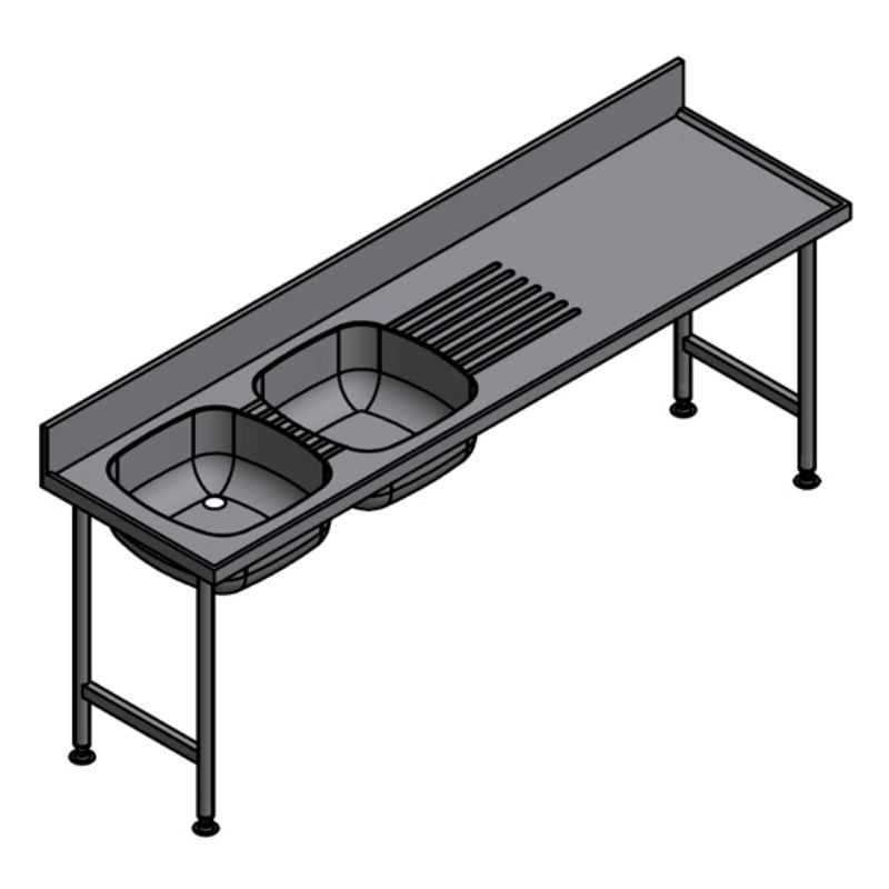 Picture of S2 Left Hand Stainless Steel Catering Sink 2400mm
