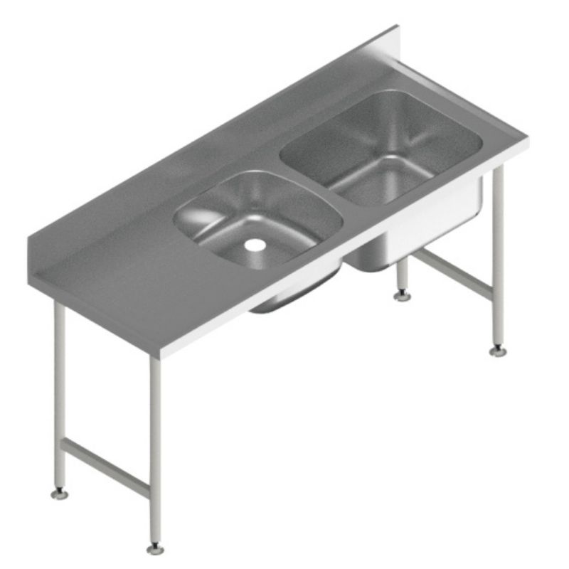 Picture of S1P1 Right Hand DBL Bowl Preparation Sink 1850mm