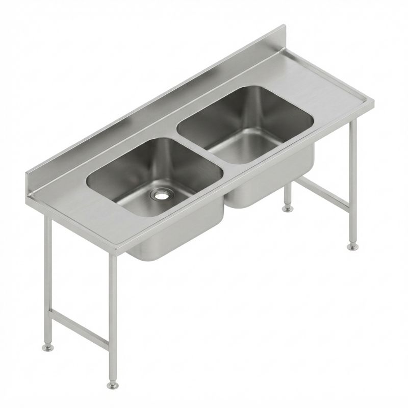 Picture of P2 Right Hand Stainless Steel Pot Sink - 2400mm